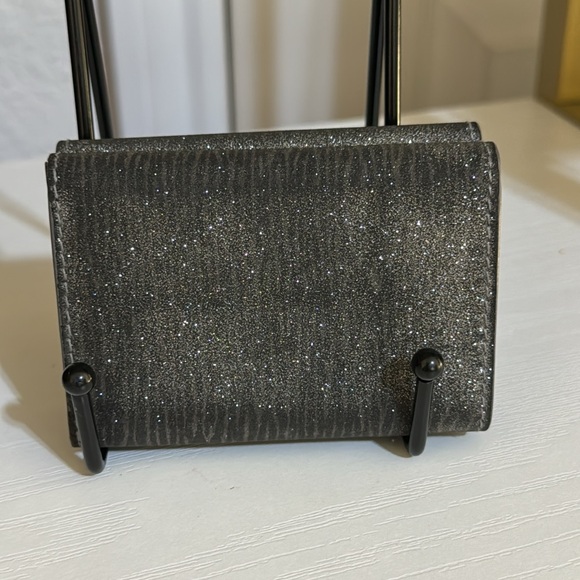 Authentic BALENCIAGA Silver Glitte Everyday Mini leather Wallet - Picture 3 of 15